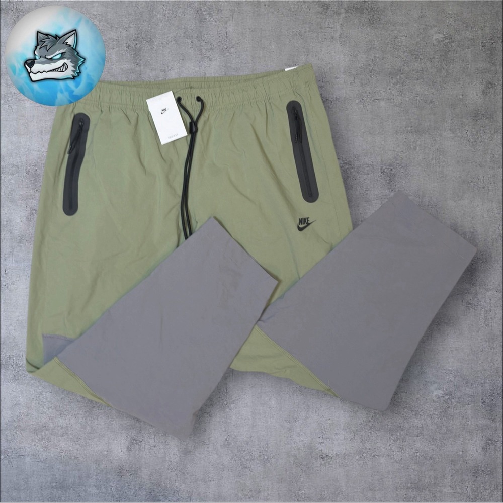Nike Tech Woven Track Pants Olive Green Gray Tapered Men's Size 2XL HM8241-015